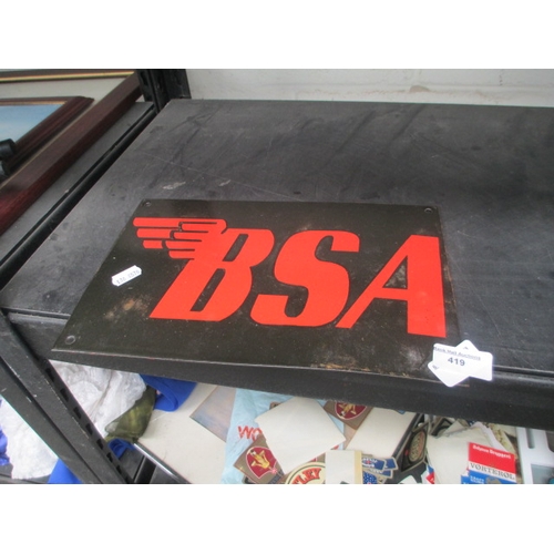 446 - Enamel BSA sign 20x30 cm