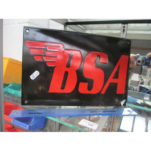 446 - Enamel BSA sign 20x30 cm