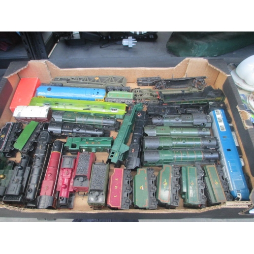 202 - Box of model rail carriages and trains