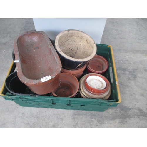 248 - Box of assorted plant pots inc terracotta