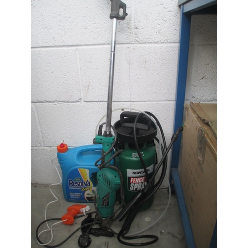 272 - Lot inc heat gun weed killer and two garden sprayers