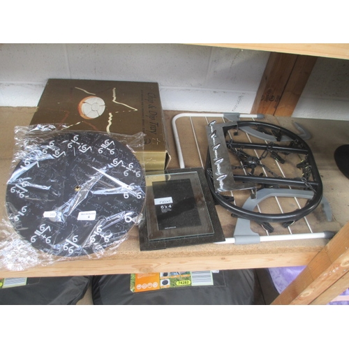 6 - Lot inc clock, picture frame, chip and dip tray, clothes dryer, etc