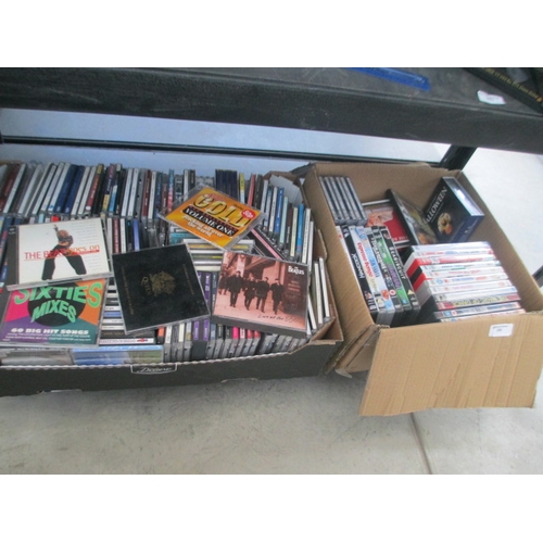 255 - Two boxes inc CDs and DVDs