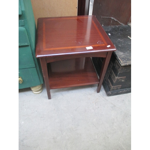 624 - A vintage 2 tier inlaid mahogany lamp table