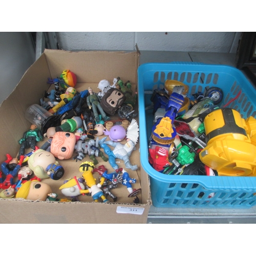 311 - Two boxes of assorted toys inc Funko