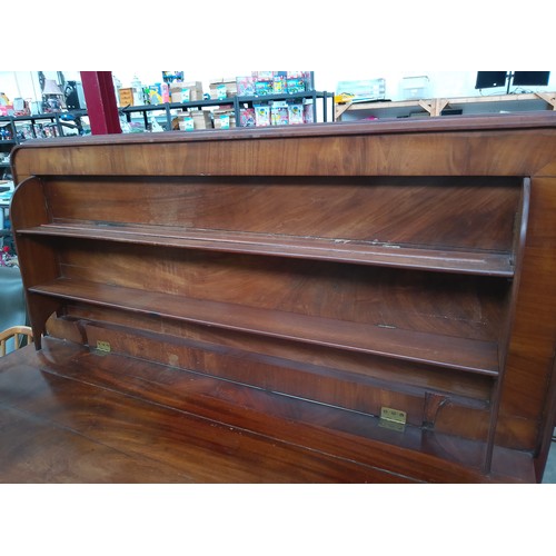 635 - 19th century mahogany buffet with slide out sides and drop top with fold in shelves