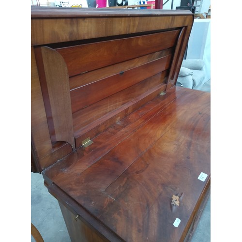 635 - 19th century mahogany buffet with slide out sides and drop top with fold in shelves