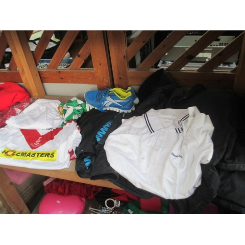 44 - Lot inc Airdrieonians strip, branded jackets, shorts, trainers, etc