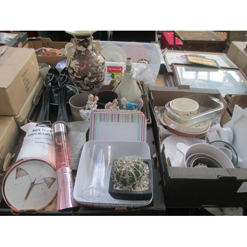 80 - Three boxes inc large oriental vase as found, lamp, ornaments, crockery, etc