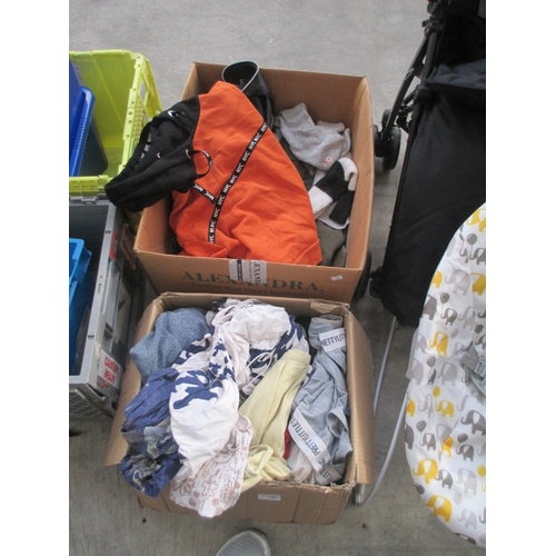 106 - Two boxes of assorted clothing