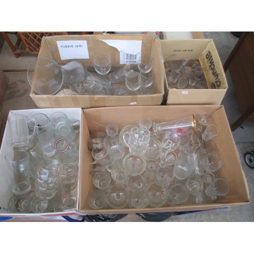 110 - Four boxes of assorted glassware