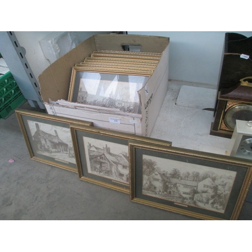 216 - Box of 12 gilt framed township prints