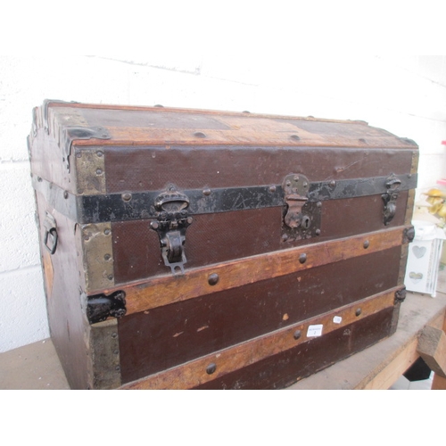 2 - Old leather covered chest