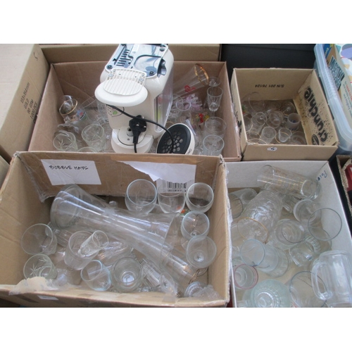 60 - Four boxes inc glassware and Tassimo machine