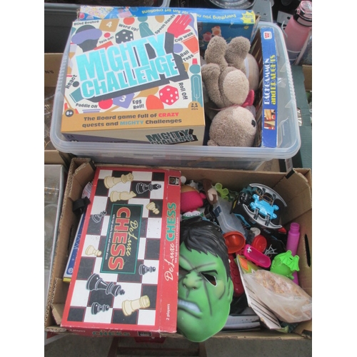 61 - Two boxes of assorted toys