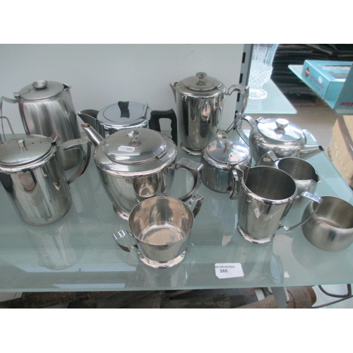 285 - Collection of stainless steel tea service accessories