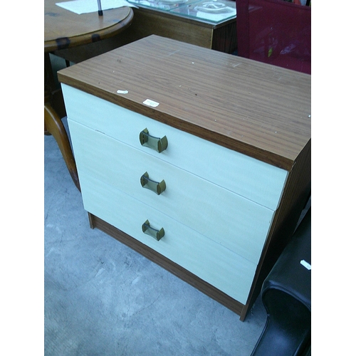 611 - A retro 3 drawer bedroom chest