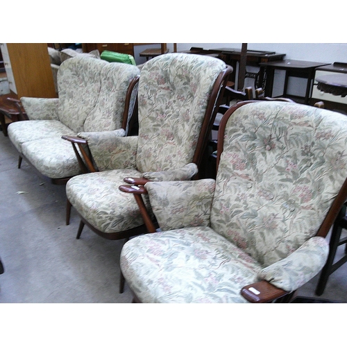 623 - An ERCOL cushioned 3 piece conservatory suite