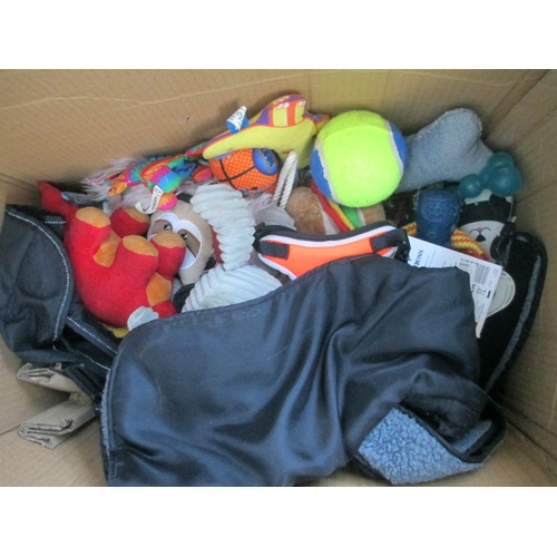 336 - Box of assorted dog toys, etc