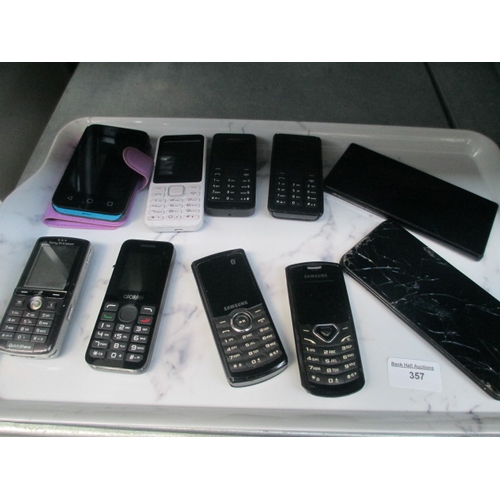 357 - Ten assorted mobile phones