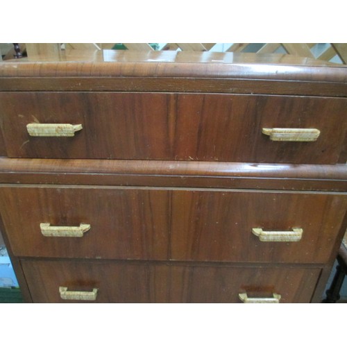 644 - A vintage Deco style 1 over 4 drawer tallboy, dimensions H 45