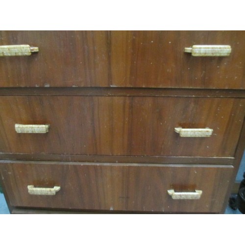 644 - A vintage Deco style 1 over 4 drawer tallboy, dimensions H 45