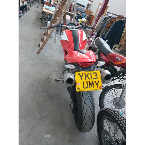 160 - Ducati 796 monster motorbike reg YK13 UMY mileage 6537 MOT September 2025