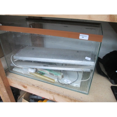 24 - Glass fish tank with accessories