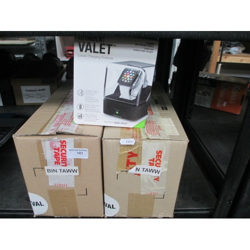 181 - Two boxes of Trident Valet Luxury charging pedestals, Four per box