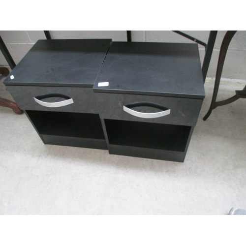 641 - A pair of modern black bedsides