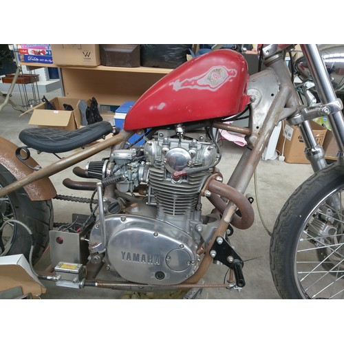 115 - 1981 Yamaha XS650 full engine rebuild new Harley Davidson front end folks custom exhaust pipes (need... 