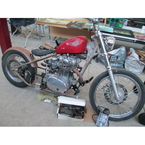 115 - 1981 Yamaha XS650 full engine rebuild new Harley Davidson front end folks custom exhaust pipes (need... 