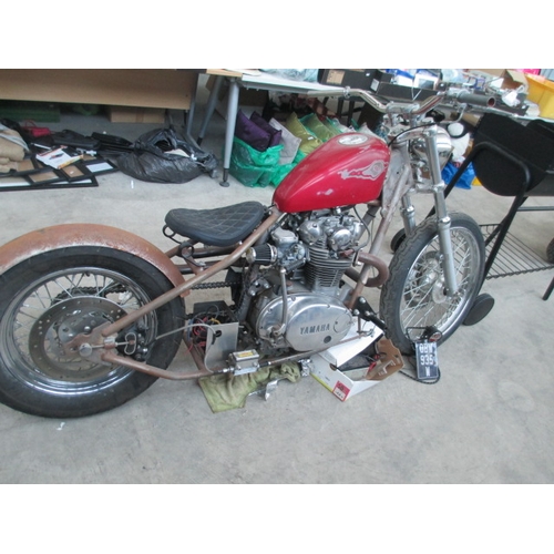 121 - 1981 Yamaha XS650 full engine rebuild new Harley Davidson front end folks custom exhaust pipes (need... 