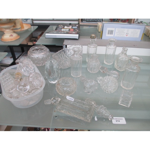 214 - Collection of glass items inc assorted decanter stoppers