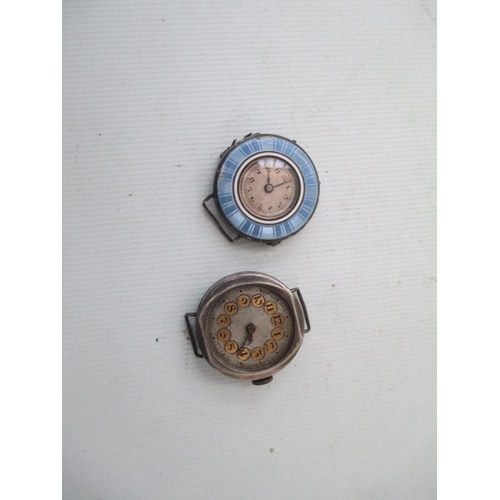 267 - Two vintage watch faces one stamped 925