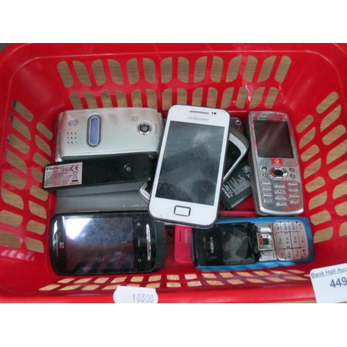 449 - Basket of old mobile phones