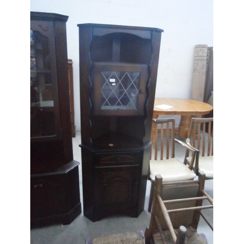 627 - A vintage glazed corner cabinet