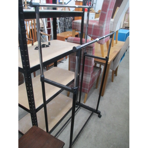 619 - A double rail clothes hanger stand