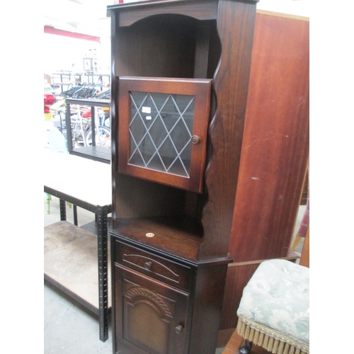 630 - A vintage lead glazed corner cabinet