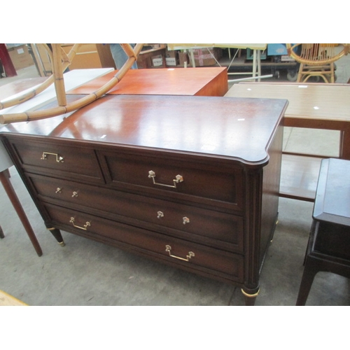 675 - A large vintage 2 over 2 drawer chest - 2 missing handles