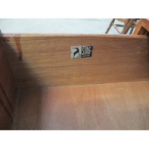 666 - A retro Stag 3 drawer chest. Dimensions H 29