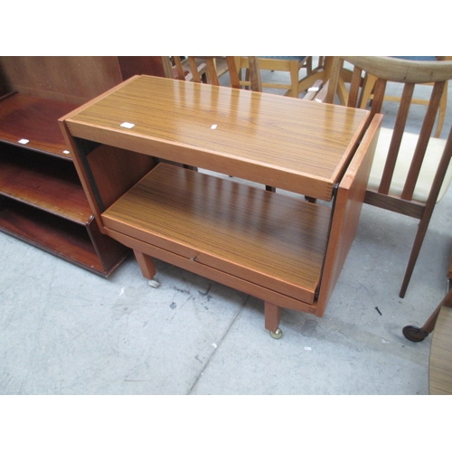 622 - A retro 2 tier serving trolley with folding table top