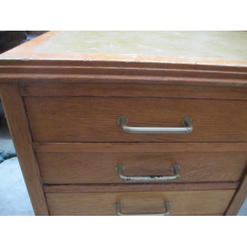 614 - A vintage 5 drawer teacher's/office desk