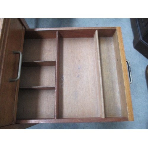 614 - A vintage 5 drawer teacher's/office desk