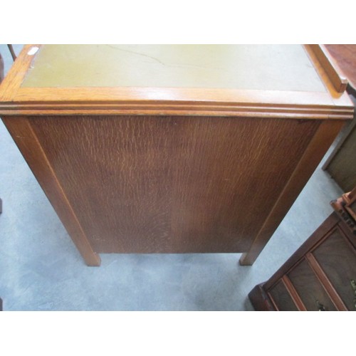 614 - A vintage 5 drawer teacher's/office desk