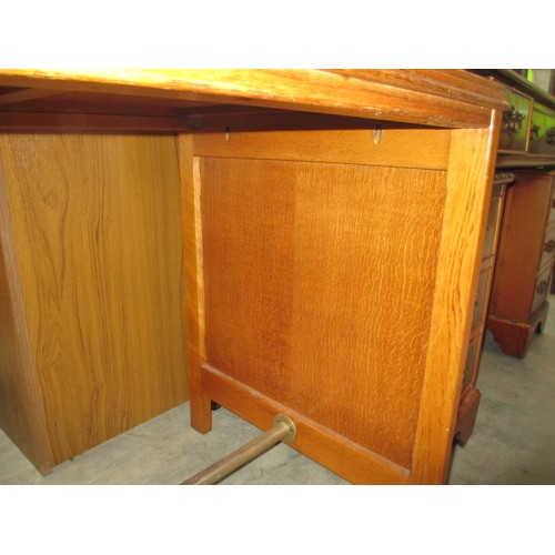 614 - A vintage 5 drawer teacher's/office desk