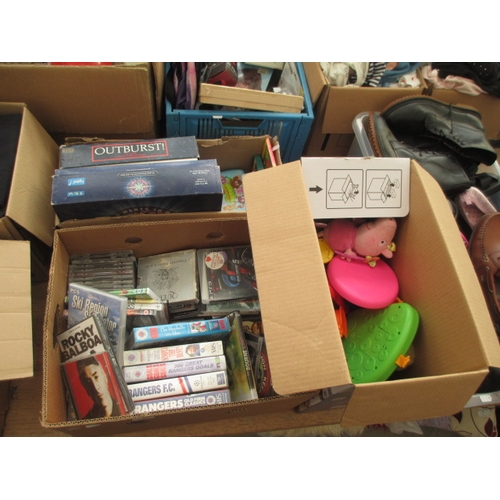 68 - Three boxes inc videos, DVDs, Toys, CDs, etc