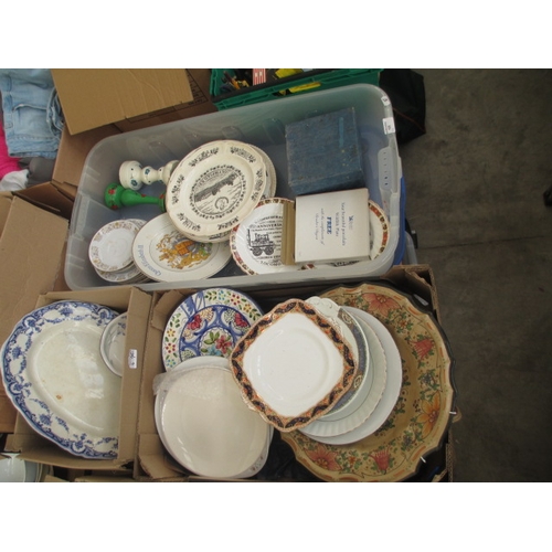 105 - Lot inc commemorative plates, collectable plates, china, etc