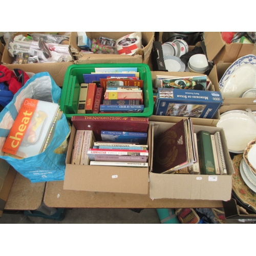 106 - Four boxes and bag of assorted books,