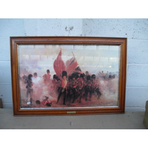 34 - Framed Scots Guards Saving the colours print